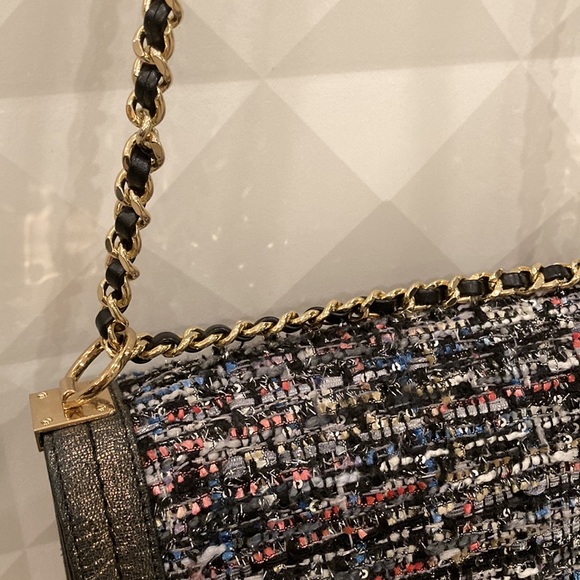 Sam Edelman shoulder bag AND cross body with gold hardware velvet tweed beaded - Picture 5 of 12